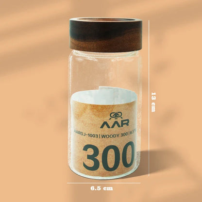 AAR Woody 300ml Glass Storage Jar