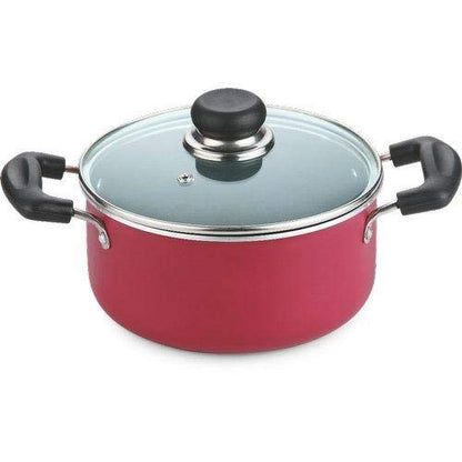 INDUCTO SAUCEPOT [WITH CLASS LID]  (Induction-Friendly, 3 mm Thickness)