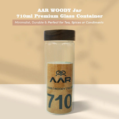 AAR Woody 710ml Glass Storage Jar