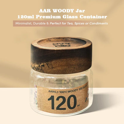 AAR Woody 120ml Glass Storage Jar