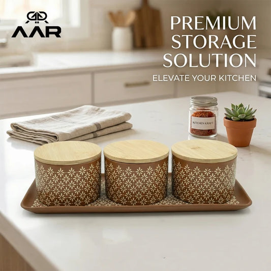 AAR Ceramica Dry Fruit Set - 3 Jar