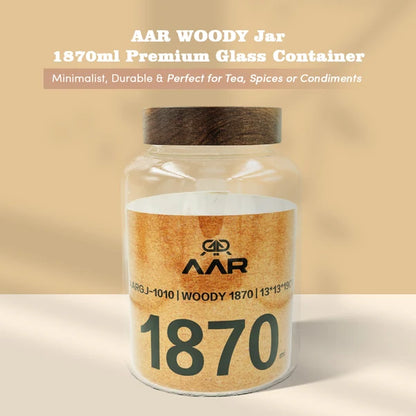 AAR Woody 1870ml Glass Storage Jar
