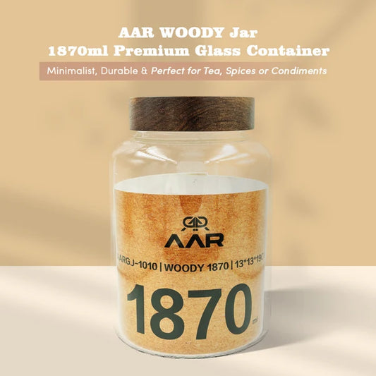 AAR Woody 1870ml Glass Storage Jar