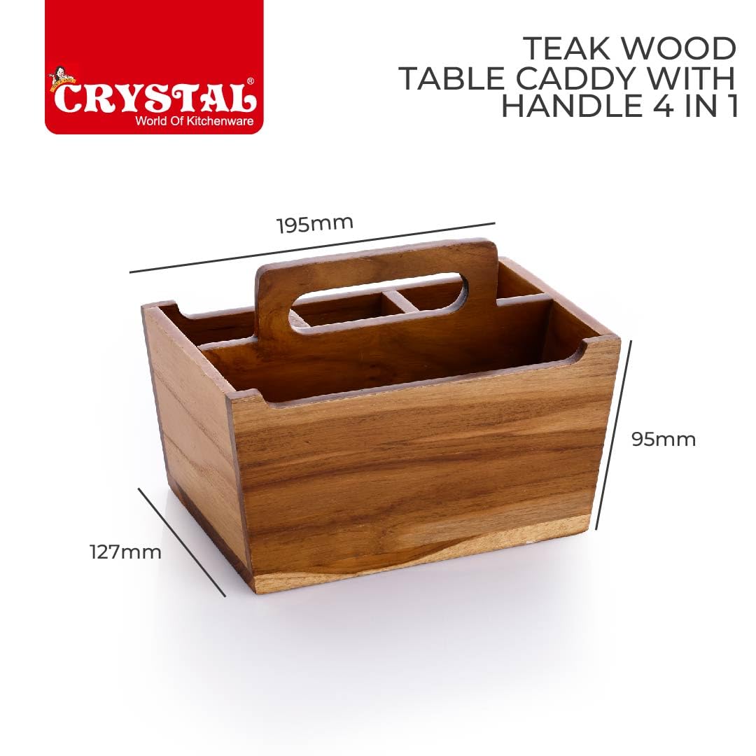 Crystal T/W Table Caddy with Handle 4 in 1