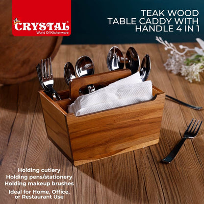 Crystal T/W Table Caddy with Handle 4 in 1
