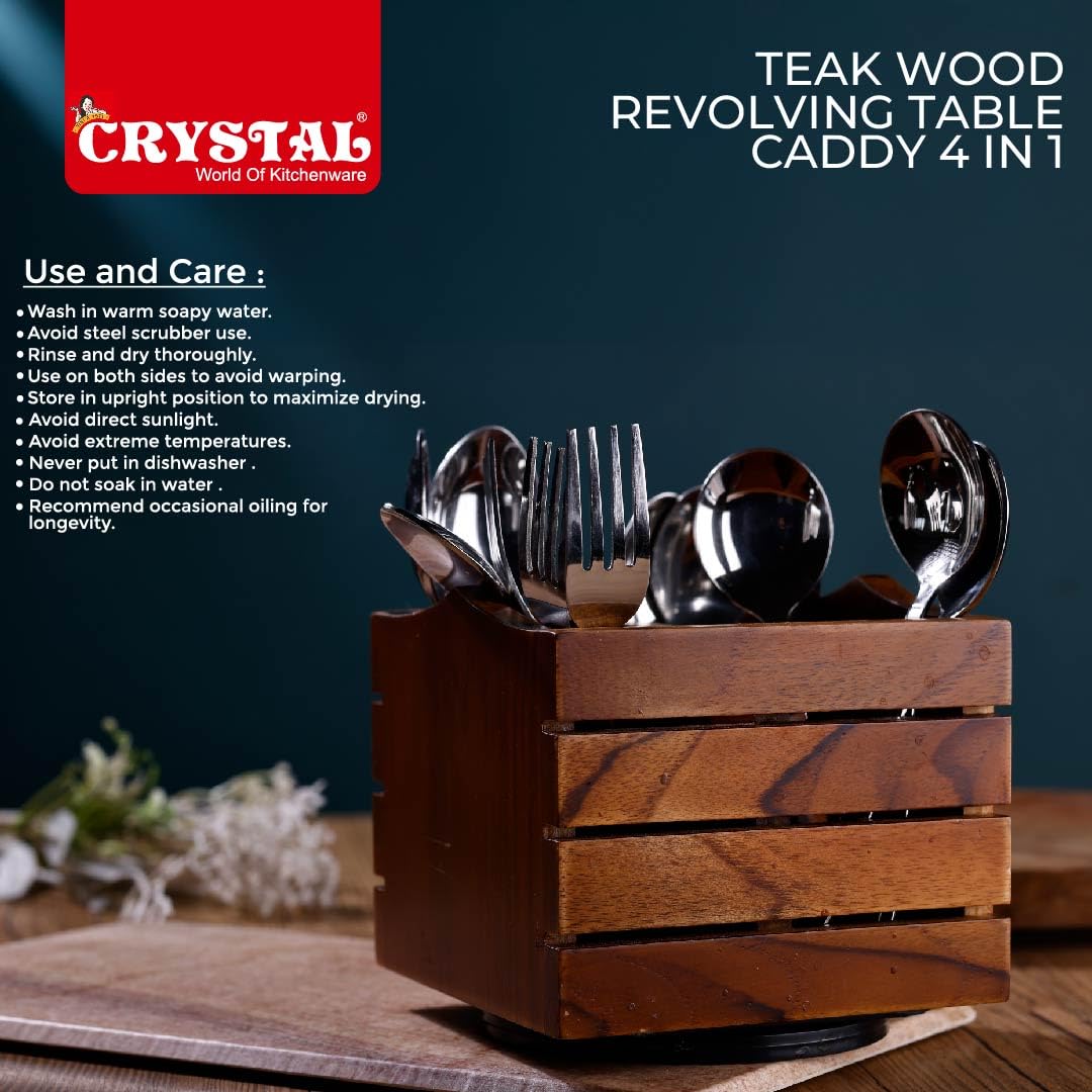Crystal T/W Revolving Table Caddy 4 in 1