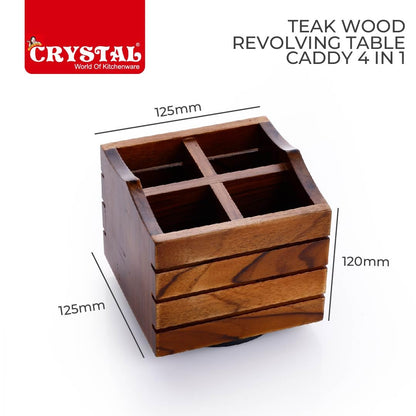 Crystal T/W Revolving Table Caddy 4 in 1