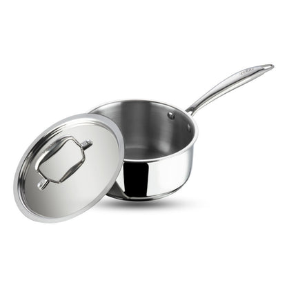 PLATINUM TRIPLY SAUCEPAN [WITH 55 LID]  (Induction-Friendly, 2.5 mm Body Thickness)