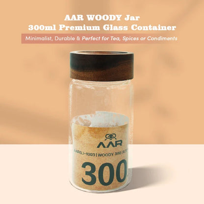 AAR Woody 300ml Glass Storage Jar