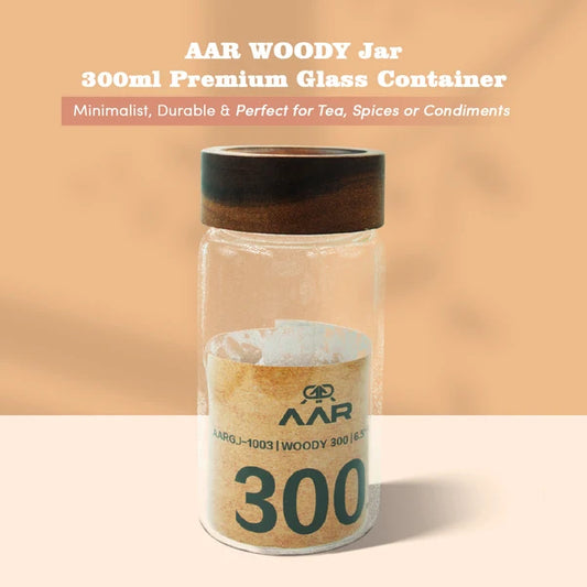 AAR Woody 300ml Glass Storage Jar