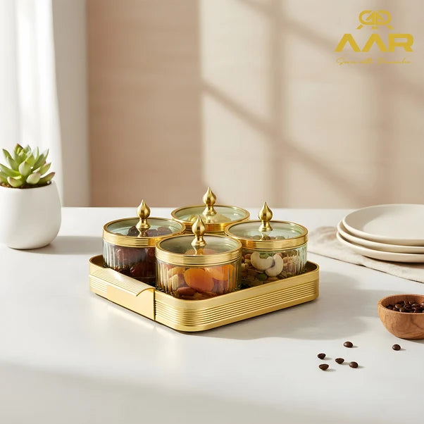 AAR Amber Dry Fruit Jar Set - 4 Jar