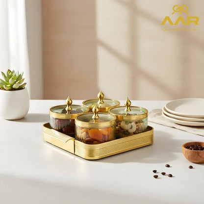AAR Amber Dry Fruit Jar Set - 4 Jar