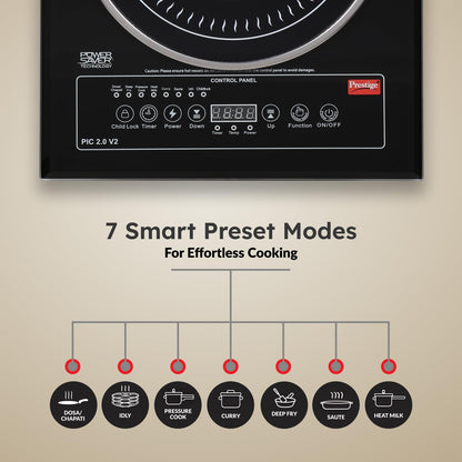 Prestige PIC 2.0 V2 Induction Cooktop with Touch Panel, 2000W