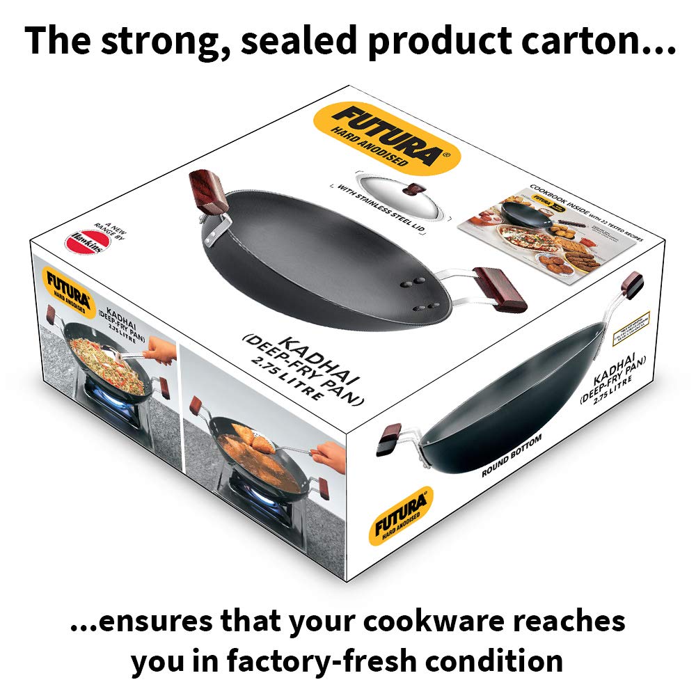 Hawkins Futura Kadhai / Deep-Fry Pan (Round Bottom) With LId