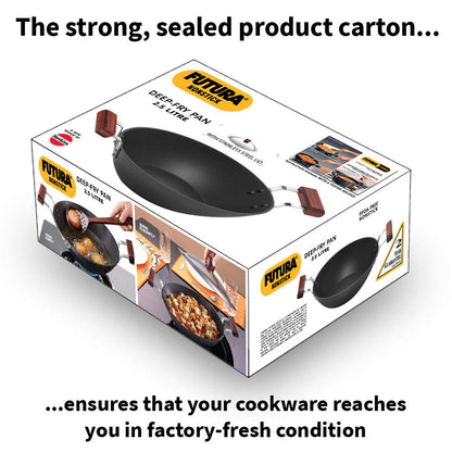 Hawkins Futura Nonstick Deep-Fry Pan (Flat Bottom) With Lid
