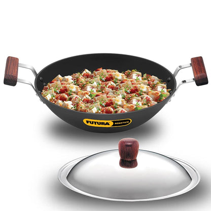 Hawkins Futura Nonstick Deep-Fry Pan (Flat Bottom) With Lid