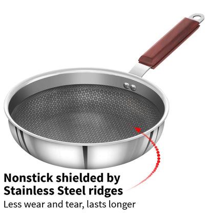 Hawkins Tri-Ply Stainless Steel (With Shielded Nonstick) Frying Pan Without Lid