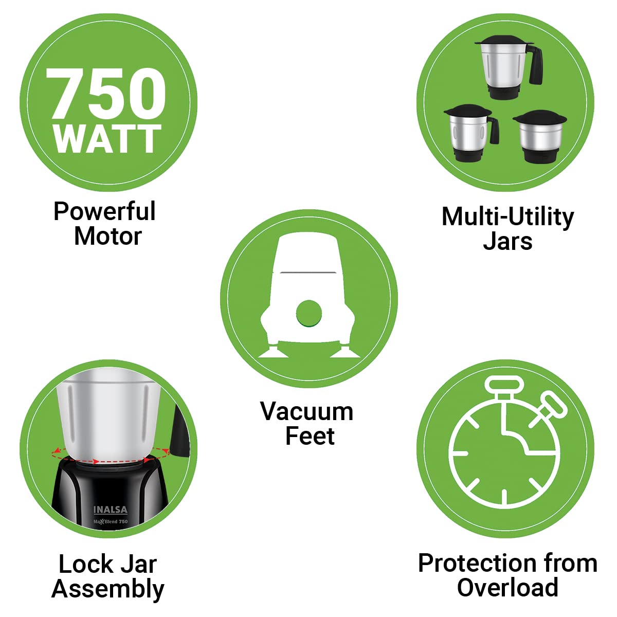 Inalsa MaxxBlend 750 Mixer Grinder