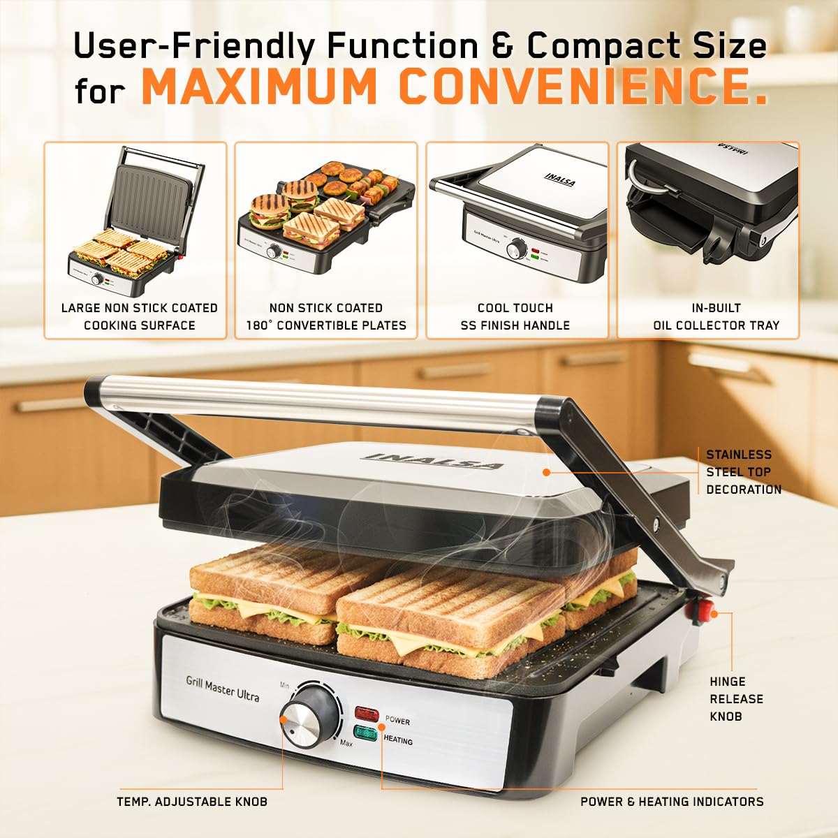 Inalsa Dura Grill Contact Grill