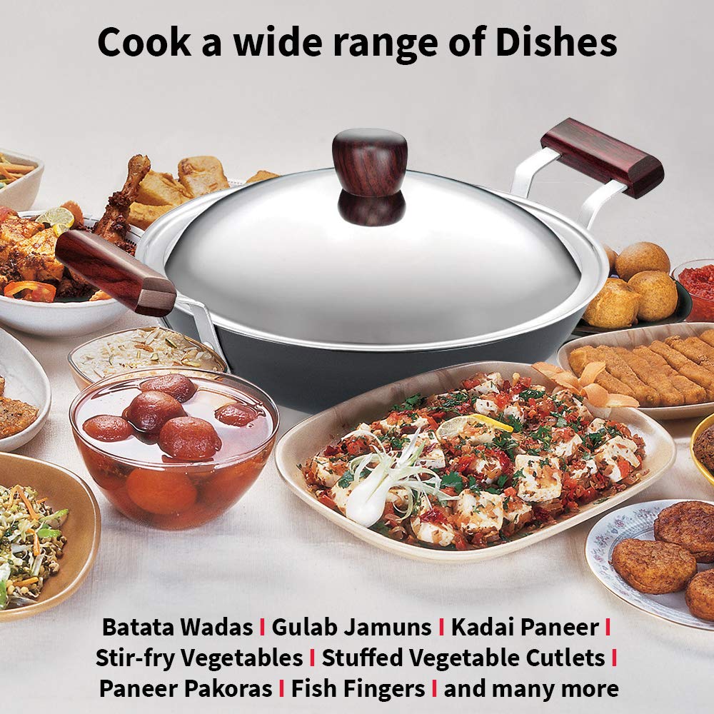 Hawkins Futura Kadhai / Deep-Fry Pan (Round Bottom) With LId