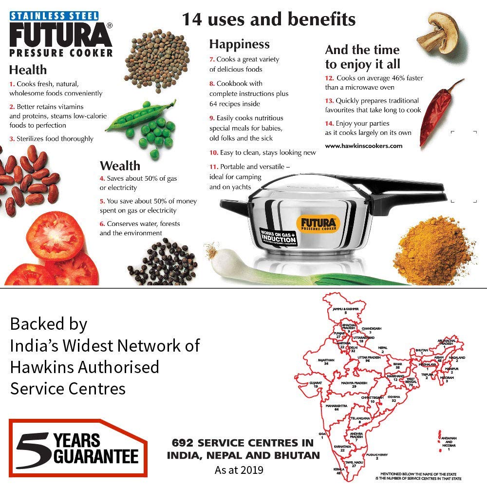 Hawkins Futura Stainless Steel Pressure Cooker