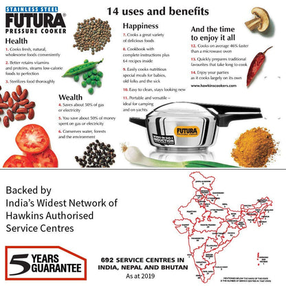 Hawkins Futura Stainless Steel Pressure Cooker