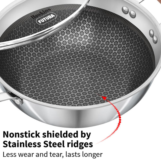Hawkins Tri-Ply Stainless Steel (With Shielded Nonstick) Deep Kadhai