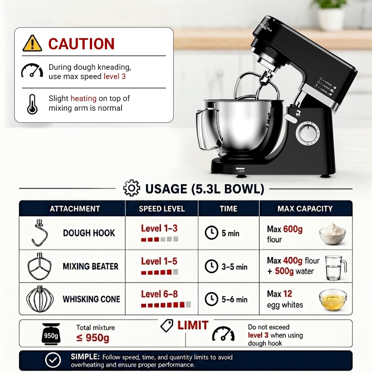 Inalsa Kratos Plus Stand Mixer