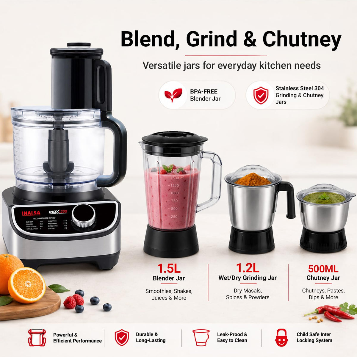 Inalsa Inox 1200 Food Processor