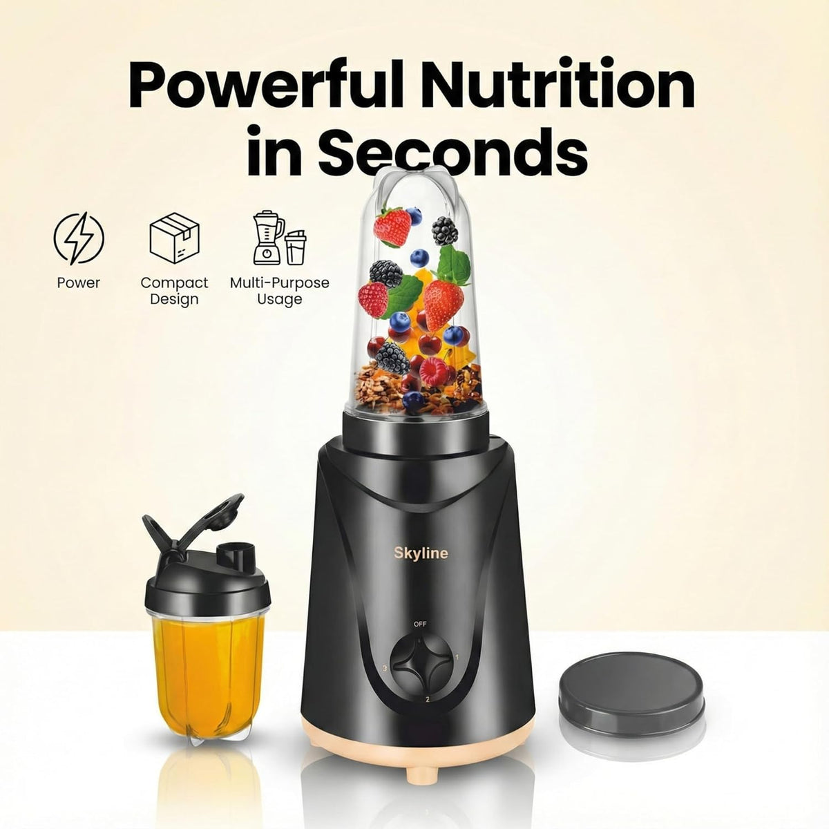 Skyline Nutri Mix Personal Blender 2 Jars VTL-4455
