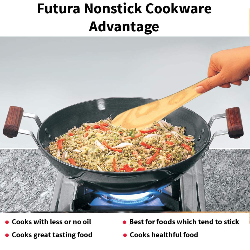 Hawkins Futura Nonstick Deep-Fry Pan (Flat Bottom) With Lid