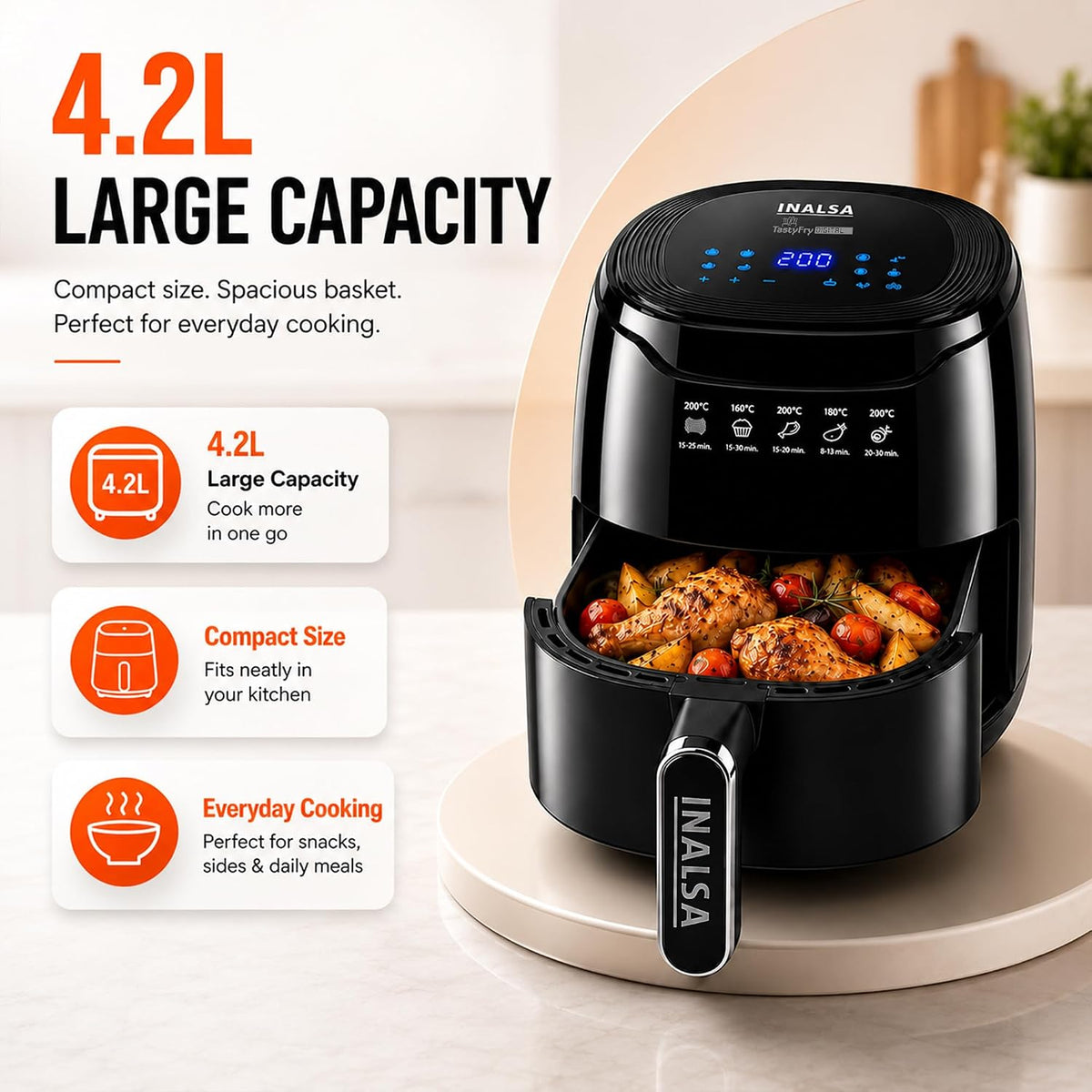 Inalsa Gourmia Digital 4.2L Air Fryer