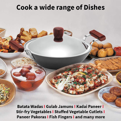 Hawkins Futura Nonstick Deep-Fry Pan (Flat Bottom) With Lid