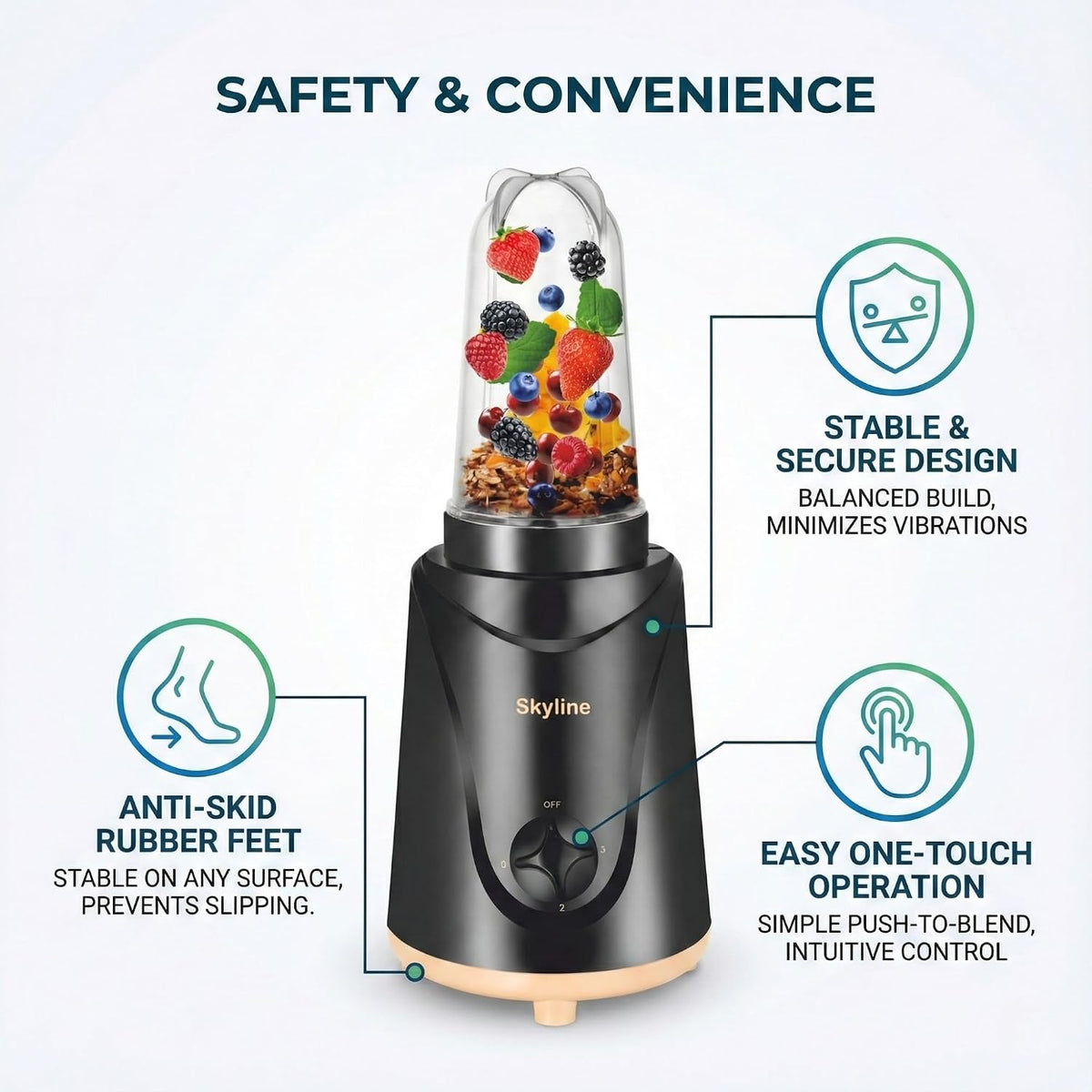 Skyline Nutri Mix Personal Blender 2 Jars VTL-4455