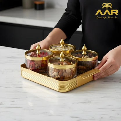 AAR Amber Dry Fruit Jar Set - 4 Jar