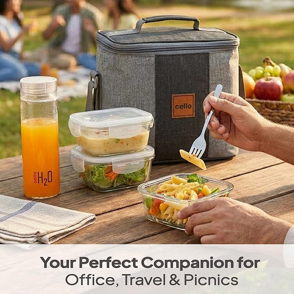 Cello Fit & Fresh Neo Lunch Box with Bottle, 4 pc