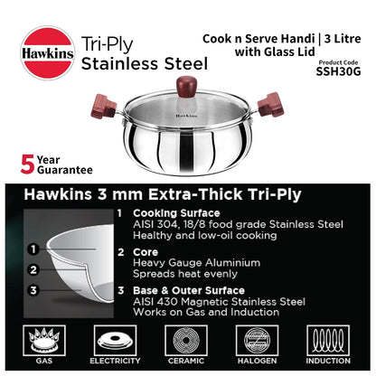 Hawkins Tri-Ply Stainless Steel Handi