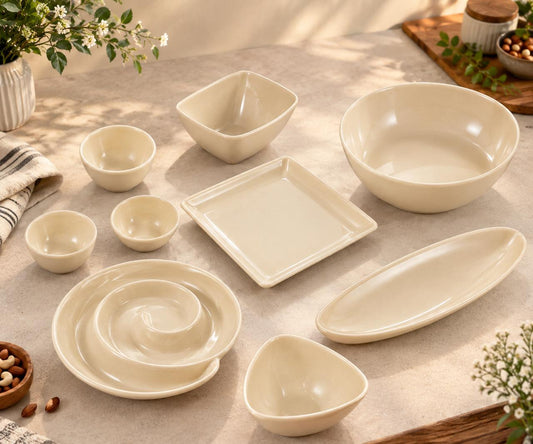 Addox Porcelain Serveware Platter Set of 8