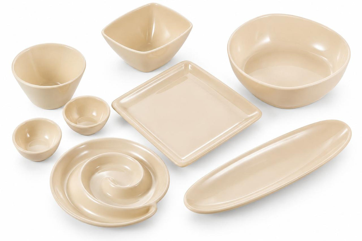 Addox Porcelain Serveware Platter Set of 8