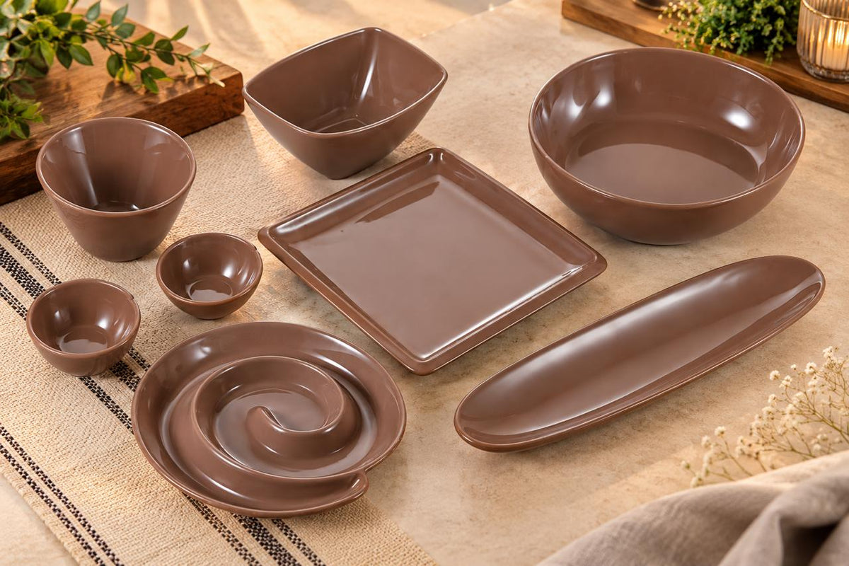 Addox Porcelain Serveware Platter Set of 8