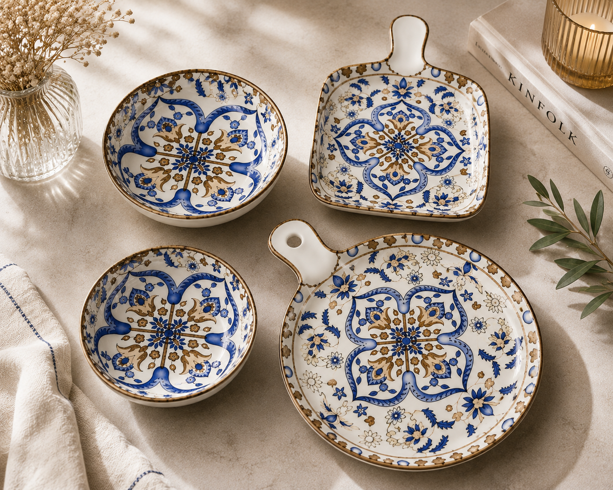 Hi Luxe Tachiso 4 Pc Platter Set