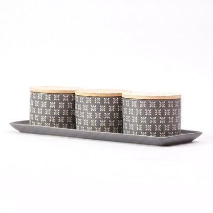 AAR Ceramica Dry Fruit Set - 3 Jar