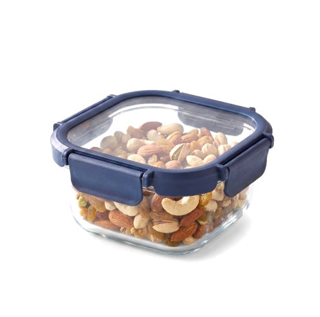 Fresha Square 320ml Glass Container with Glass Lid