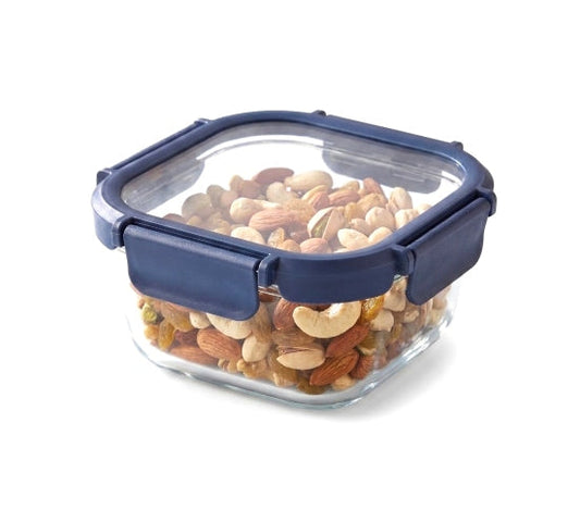 Fresha Square 800ml Glass Container with Glass Lid