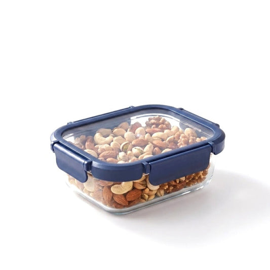 Fresha Rectangle 370ml Glass Container with Glass Lid