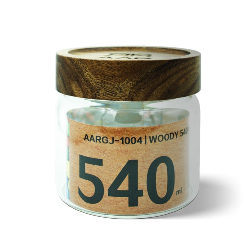 AAR Woody 540ml Glass Storage Jar