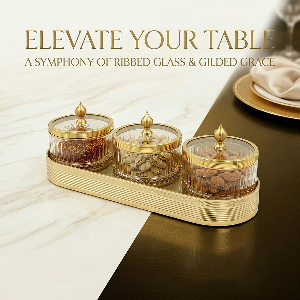 AAR Amber Dry Fruit Jar Set - 3 Jar
