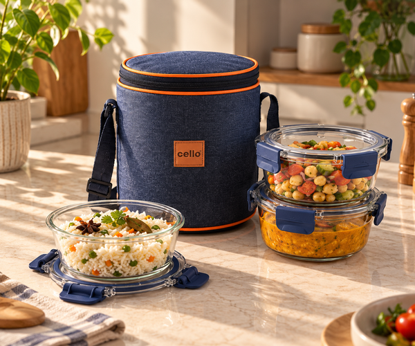 Cello Fit & Fresh Neo Round Lunch Box, 3 x 400 ml