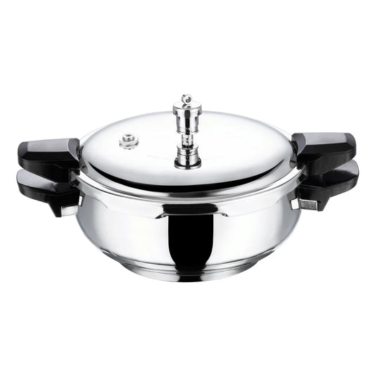 18/8 STAINLESS STEEL MAGIC PRESSURE COOKER [WITH 2 EXTRA LIDS]  (Induction-Friendly,  5 mm Aluminium Bottom Thickness, Silicone Gasket)