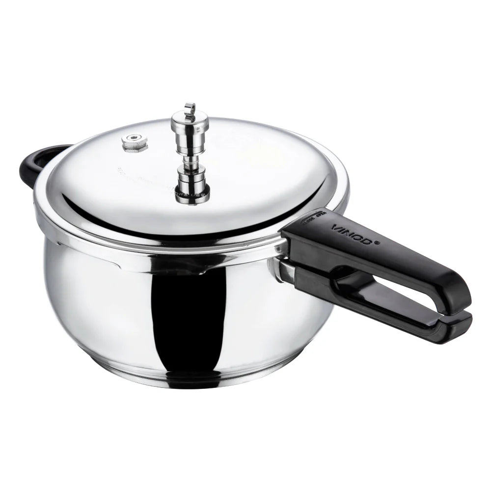 18/8 STAINLESS STEEL SPLENDID PLUS PRESSURE COOKER [WITH EXTRA GLASS LID]  (Induction-Friendly,  5 mm Aluminium Bottom Thickness, Silicone Gasket)